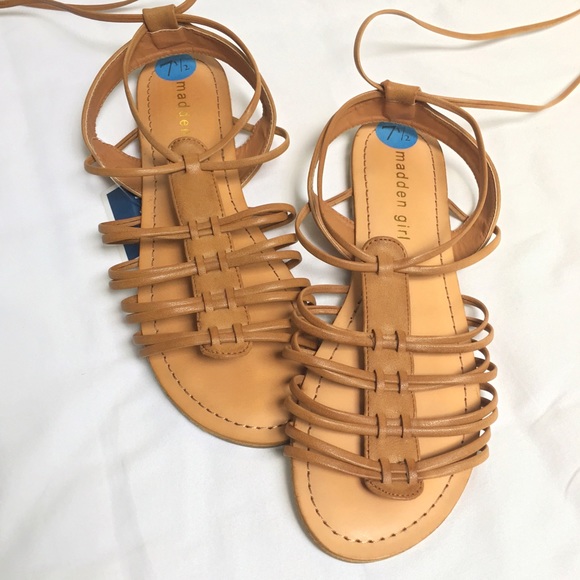 NWT Madden Girl Brown Lace Up Gladiator Sandals - Picture 4 of 6